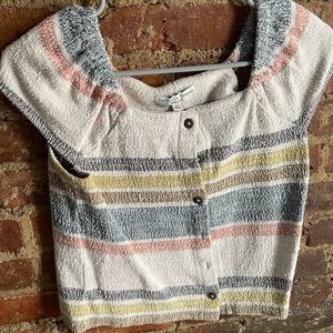 Madewell textured off or on the shoulder button up
